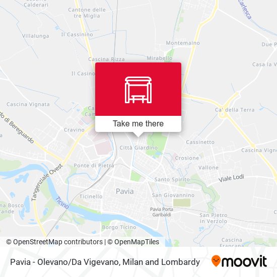 Pavia - Olevano/Da Vigevano map