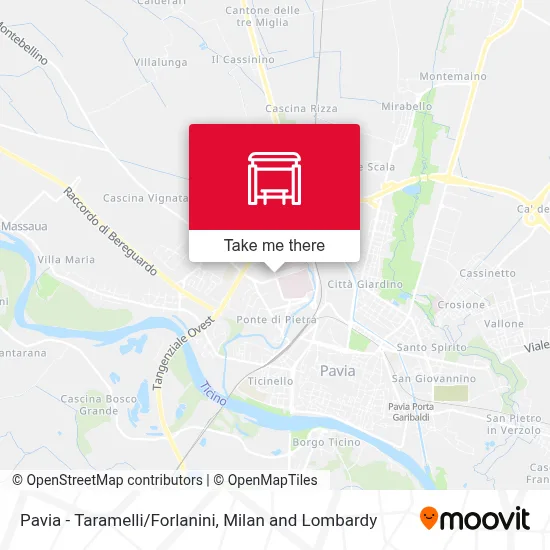 Pavia - Taramelli/Forlanini map