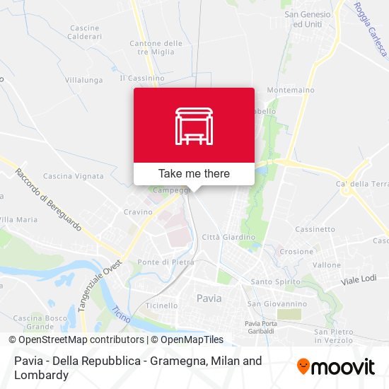 Pavia - Della Repubblica - Gramegna map