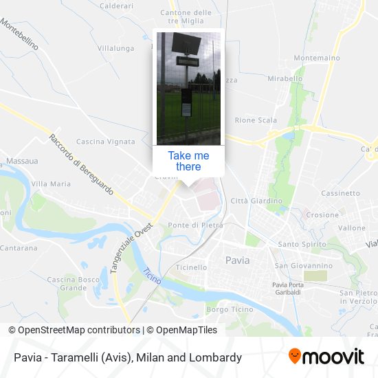 Pavia - Taramelli (Avis) map