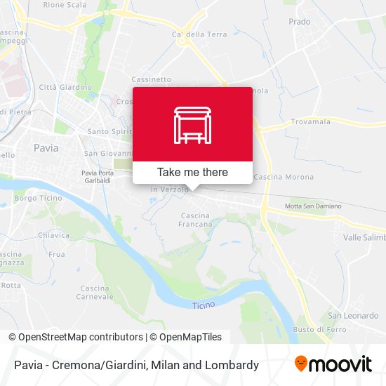 Pavia - Cremona/Giardini map