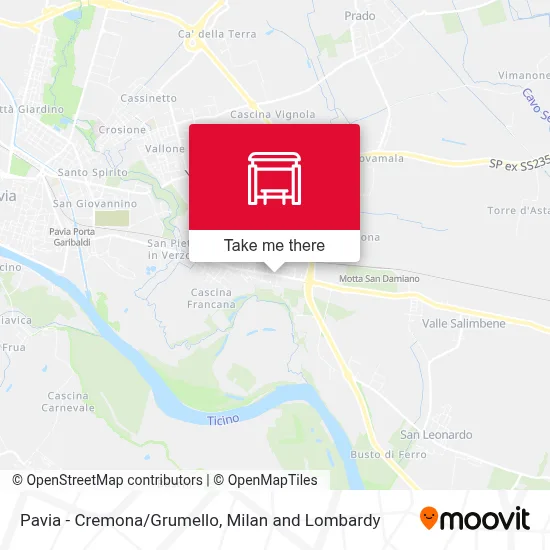 Pavia - Cremona/Grumello map