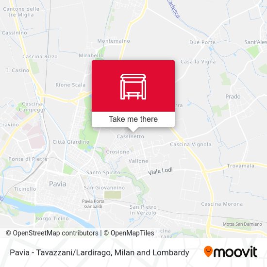 Pavia - Tavazzani/Lardirago map