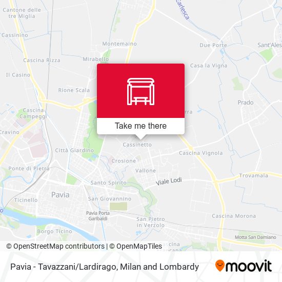 Pavia - Tavazzani/Lardirago map