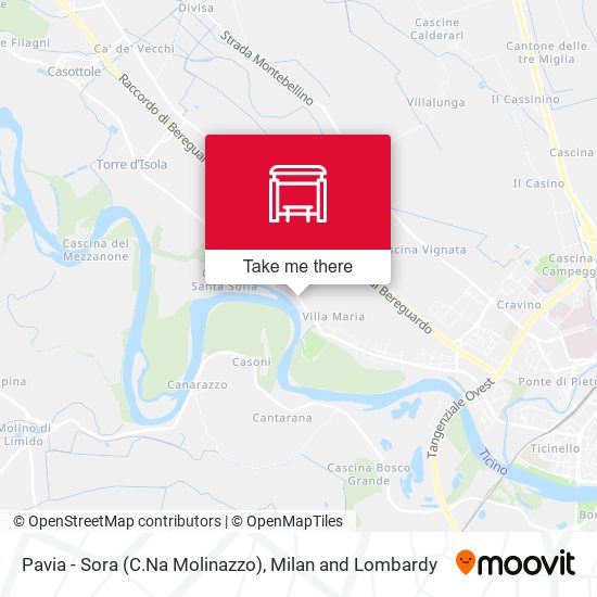 Pavia - Sora (C.Na Molinazzo) map
