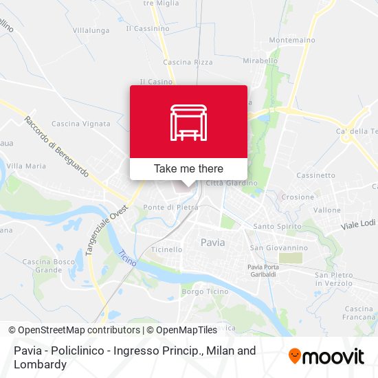Pavia - Policlinico - Ingresso Princip. map