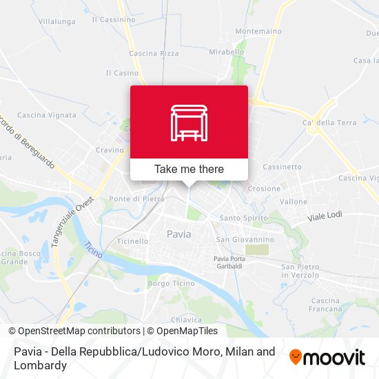 Pavia - Della Repubblica / Ludovico Moro map
