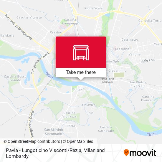 Pavia - Lungoticino Visconti / Rezia map
