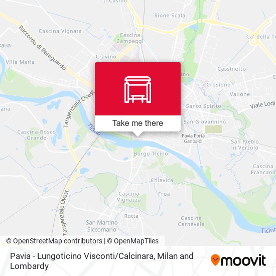 Pavia - Lungoticino Visconti / Calcinara map