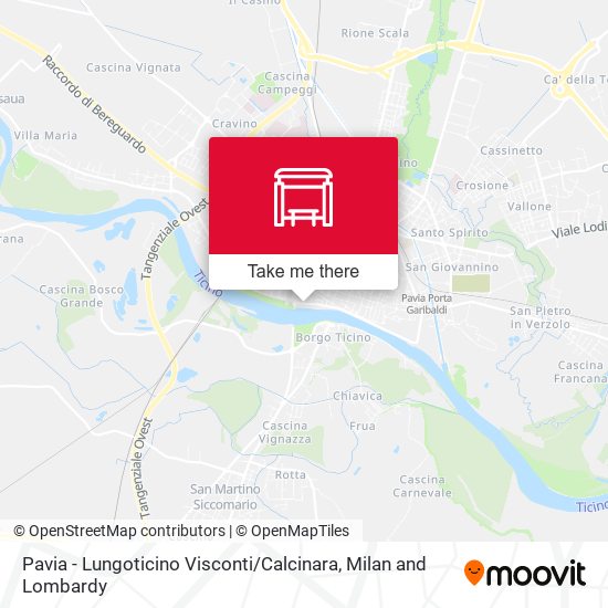 Pavia - Lungoticino Visconti / Calcinara map