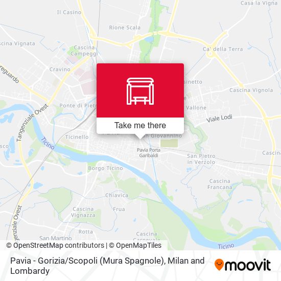 Pavia - Gorizia / Scopoli (Mura Spagnole) map