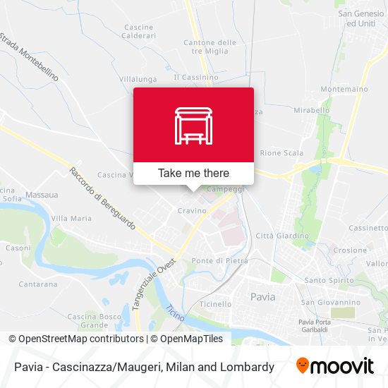 Pavia - Cascinazza/Maugeri map