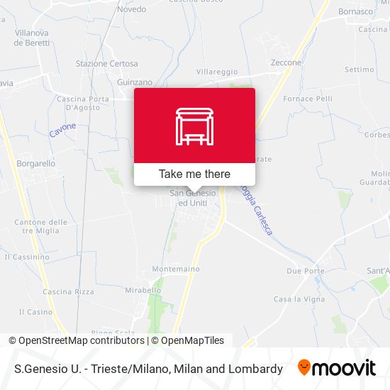 S.Genesio U. - Trieste/Milano map