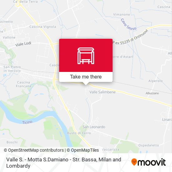 Valle S. - Motta S.Damiano - Str. Bassa map