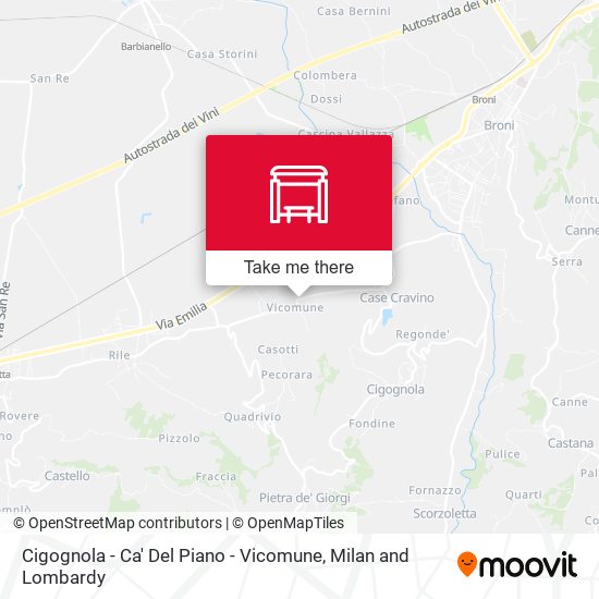 Cigognola - Ca' Del Piano - Vicomune map