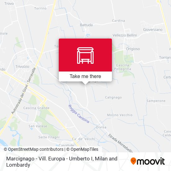 Marcignago - Vill. Europa - Umberto I map