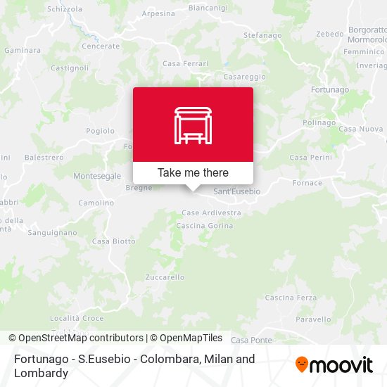 Fortunago - S.Eusebio - Colombara map