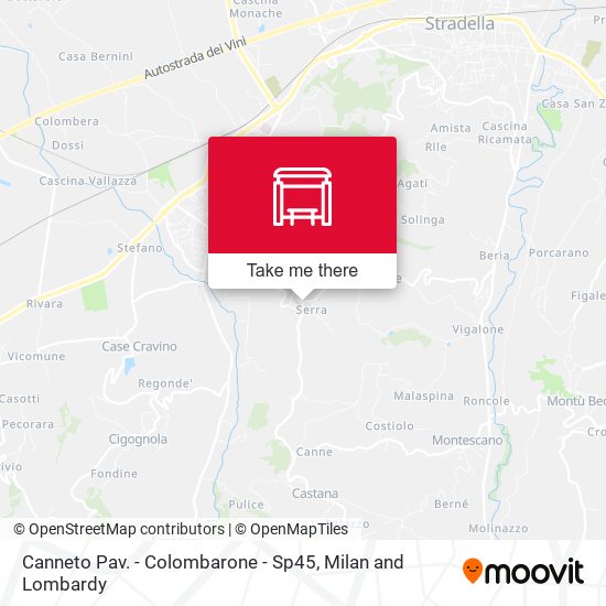 Canneto Pav. - Colombarone - Sp45 map