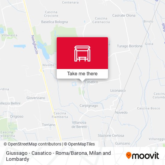 Giussago - Casatico - Roma / Barona map