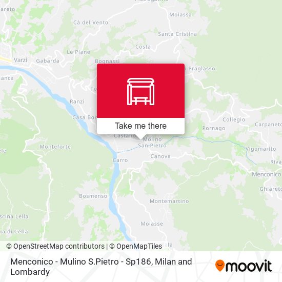 Menconico - Mulino S.Pietro - Sp186 map