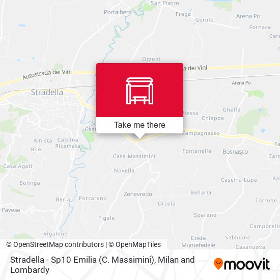 Stradella - Sp10 Emilia (C. Massimini) map