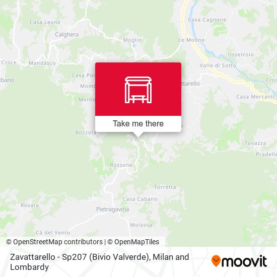 Zavattarello - Sp207 (Bivio Valverde) map