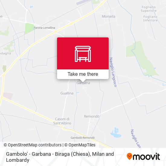 Gambolo' - Garbana - Biraga (Chiesa) map