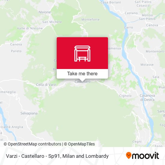 Varzi - Castellaro - Sp91 map