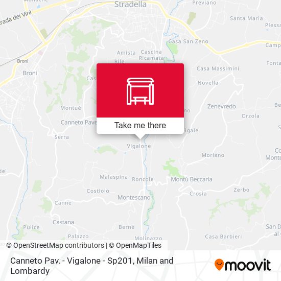 Canneto Pav. - Vigalone - Sp201 map