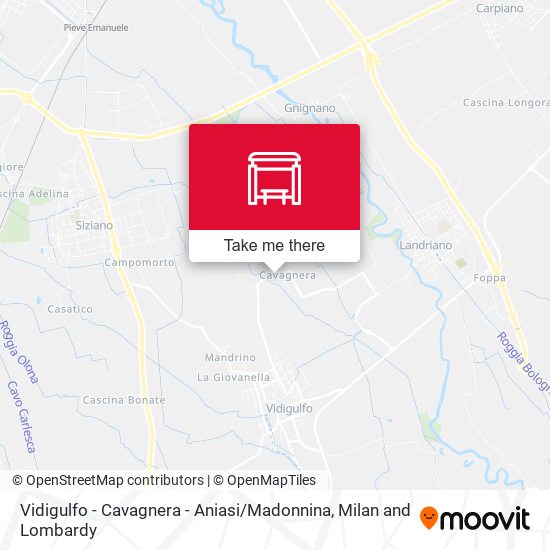 Vidigulfo - Cavagnera - Aniasi / Madonnina map