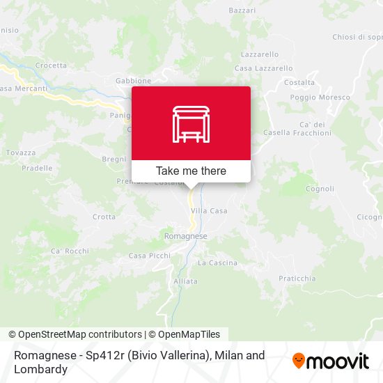 Romagnese - Sp412r (Bivio Vallerina) map