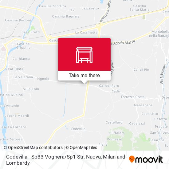 Codevilla - Sp33 Voghera / Sp1 Str. Nuova map