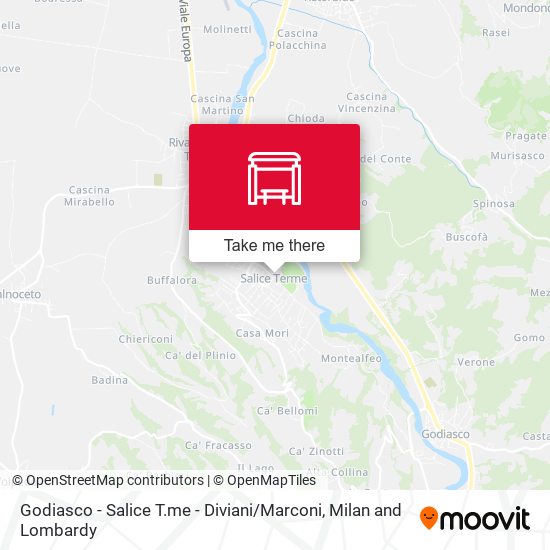 Godiasco - Salice T.me - Diviani / Marconi map