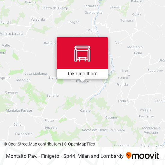 Montalto Pav. - Finigeto - Sp44 map