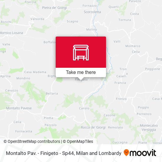Montalto Pav. - Finigeto - Sp44 map