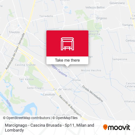 Marcignago - Cascina Brusada - Sp11 map