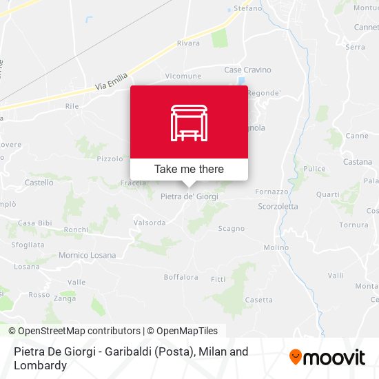 Pietra De Giorgi - Garibaldi (Posta) map