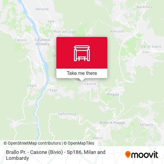 Brallo Pr. - Casone (Bivio) - Sp186 map