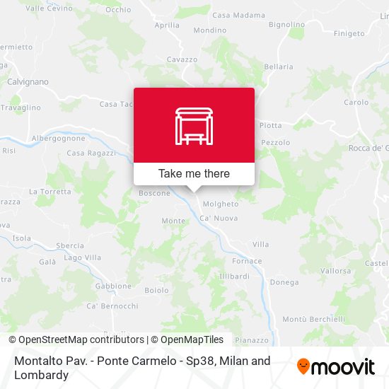 Montalto Pav. - Ponte Carmelo - Sp38 map