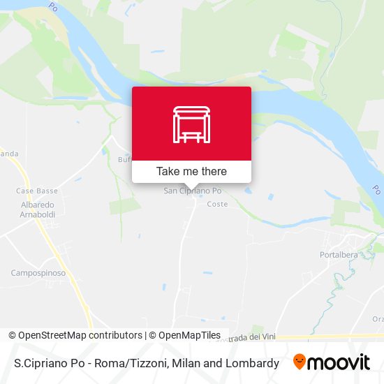 S.Cipriano Po - Roma/Tizzoni map