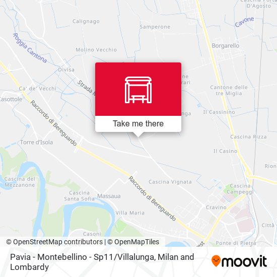 Pavia - Montebellino - Sp11 / Villalunga map