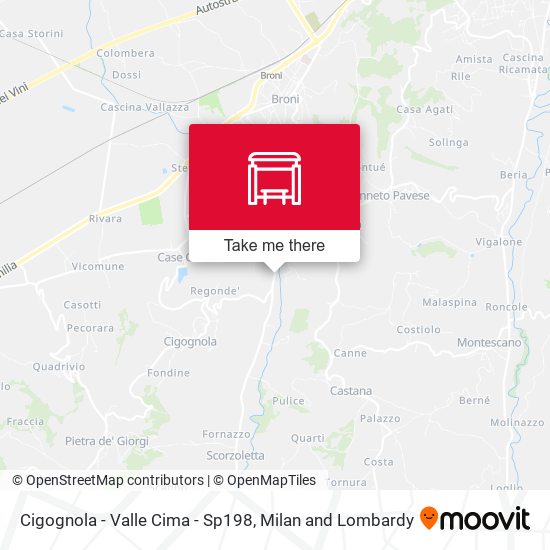 Cigognola - Valle Cima - Sp198 map