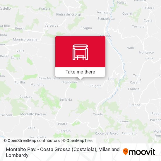 Montalto Pav. - Costa Grossa (Costaiola) map