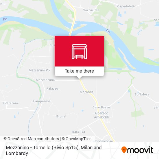 Mezzanino - Tornello (Bivio Sp15) map