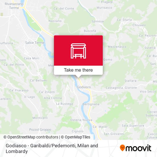 Godiasco - Garibaldi/Pedemonti map