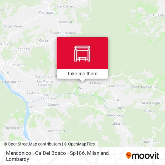 Menconico - Ca' Del Bosco - Sp186 map