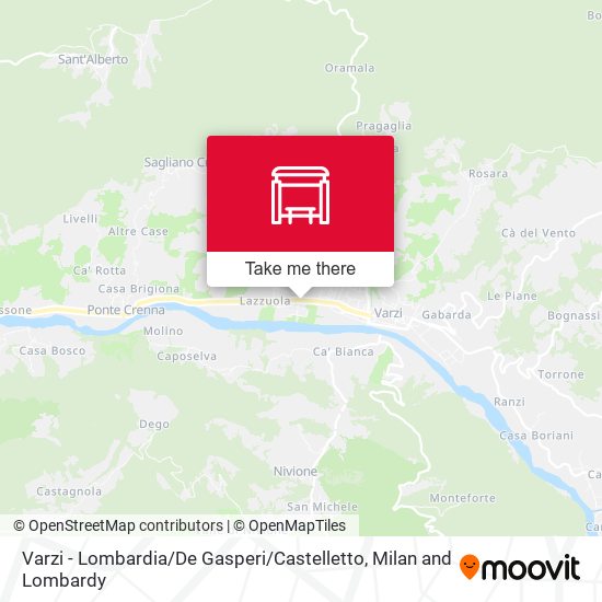 Varzi - Lombardia / De Gasperi / Castelletto map