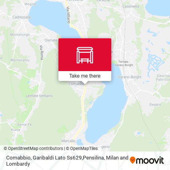 Comabbio, Garibaldi Lato Ss629,Pensilina map