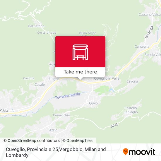 Cuveglio, Provinciale 25,Vergobbio map
