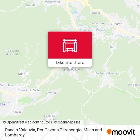 Rancio Valcuvia, Per Cavona,Parcheggio map